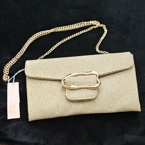 Badgley Mischka Gold Evening Chain Clutch